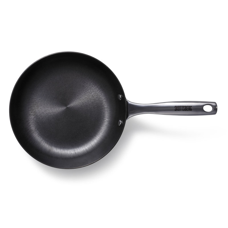 Lightweight Black Cast Iron Frying Pan with Stainless Steel Handle