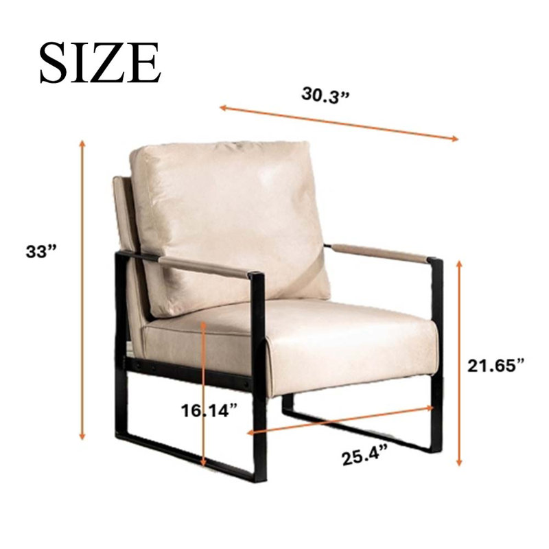 Fauteuil d'appoint rembourré Mid-Century, Chameau clair