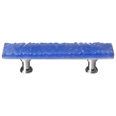Glacier 3" CTC Sky Blue Glass Decorative Hardware Cabinet Bar Pull