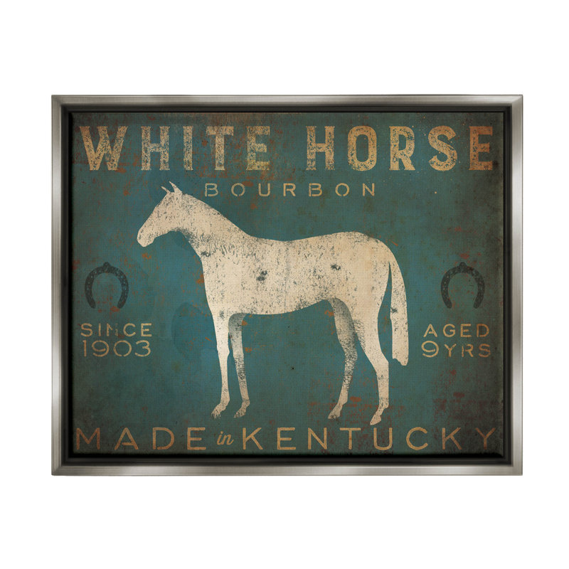 Art mural sur toile flottante encadrée "White Horse Bourbon" par Ryan Fowler, H 17 po x l 21 po x P 1,7 po