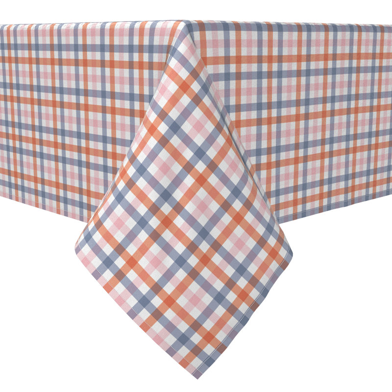 Mayfold Rectangular Tablecloth, 100% Cotton, 60X120", Plaid 7