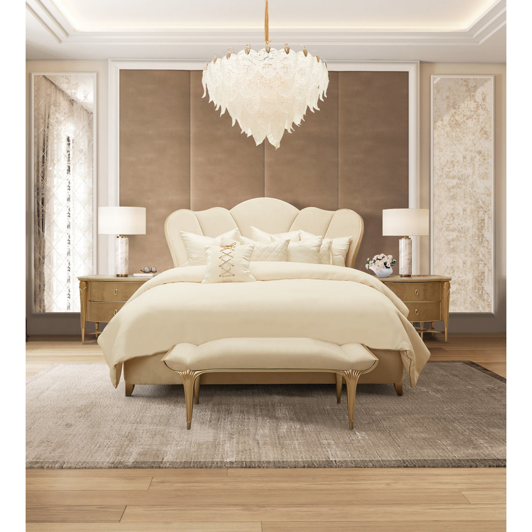 Villa Cherie Upholstered Platform 4 Piece Bedroom Set Michael Amini Bed