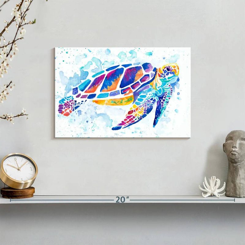 Brampt Vibrant Sea Turtle, 8" H x 12" W