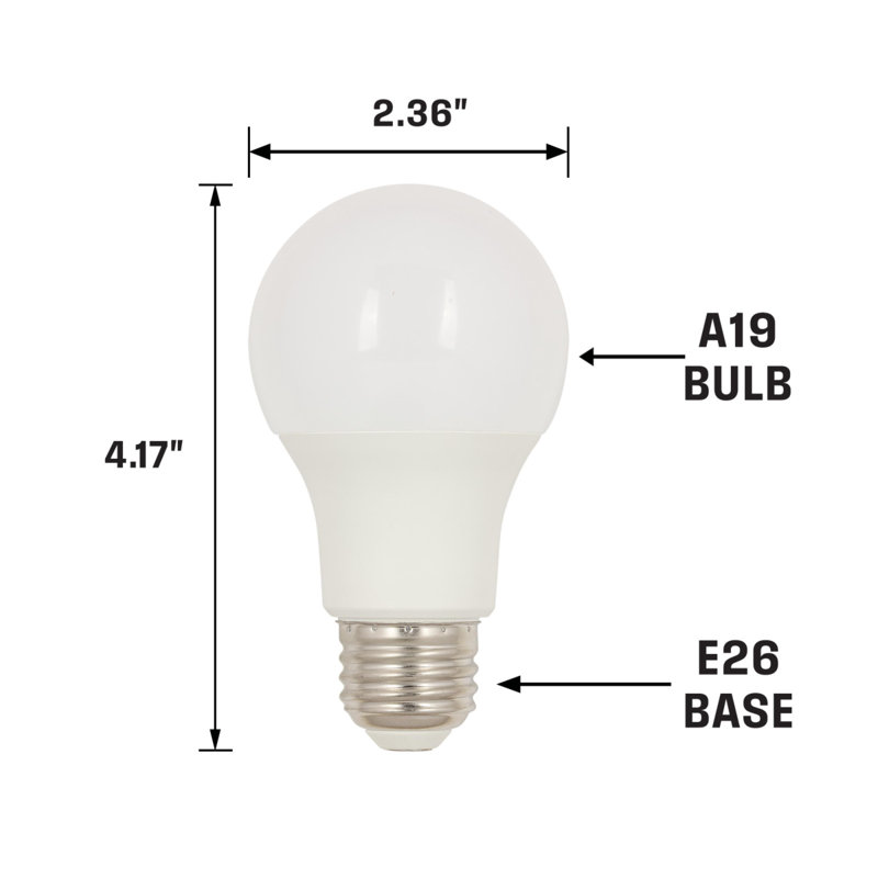 5 W (équivalent à 40 W), ampoule DEL A19 à intensité variable, culot moyen E26 (standard), 5000 K, 450 lumens, 5 watts