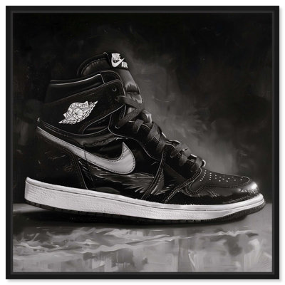 Black Night Sneaker Canvas Sneaker Head Prints by Art Remedy