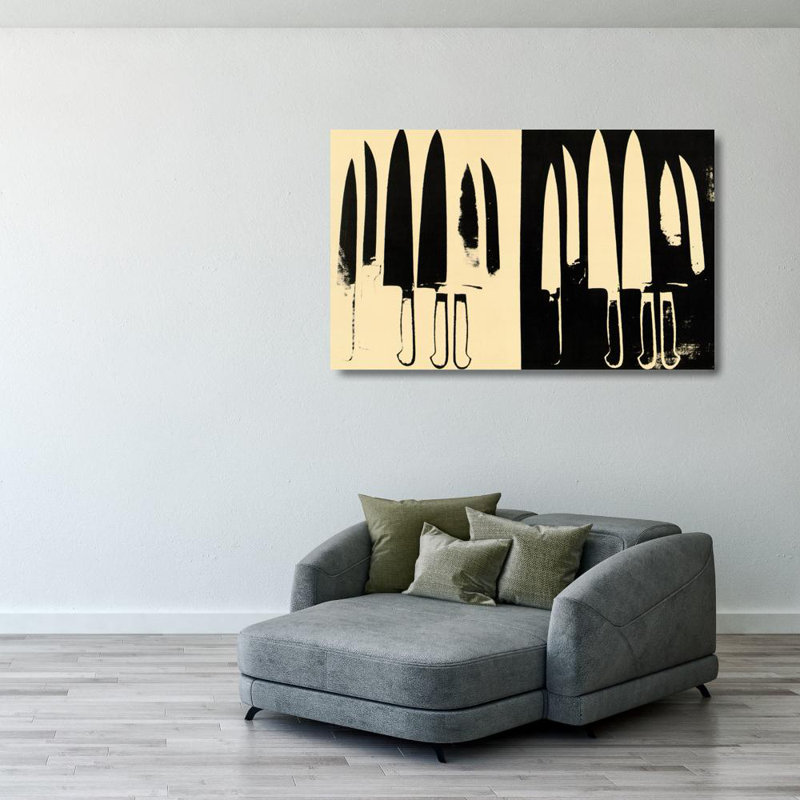 Couteaux, c. 1981-82 (crème et noir), H 25 po x l 40 po