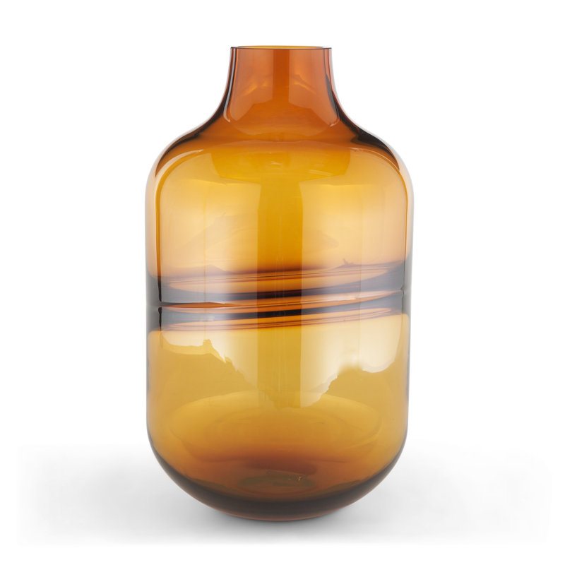 Grand vase en verre Aurel, 8.1L x 8.1W x 14.1H, Orange
