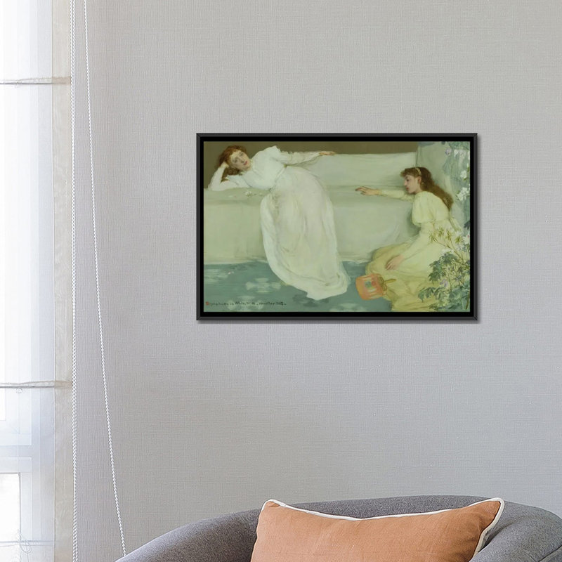 Symphonie en blanc, n ° 3 - reproduction d'art murale - toile encadrée, 18 po x 26 po, Toile avec cadre, Noir