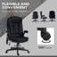 Fauteuil de massage vibrant 6 points avec chaleur lombaire, noir