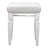 Modern White Vanity Stool With Faux Leather Upholstery And Metallic Finish, Bedroom Accessory, 15.47" Depth, Width, 19.5" Height, 250Lbs Limit For Triumph, 15.47"X15.47" Dimensions, Capacity, Wood