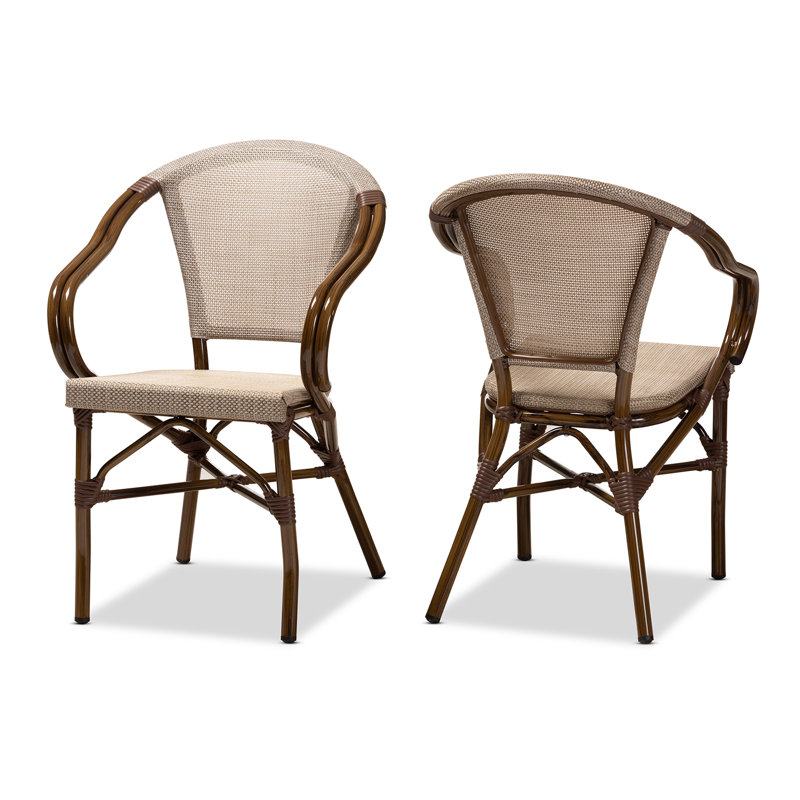 Chaise de patio empilable avec coussin Belle Haven, Beige