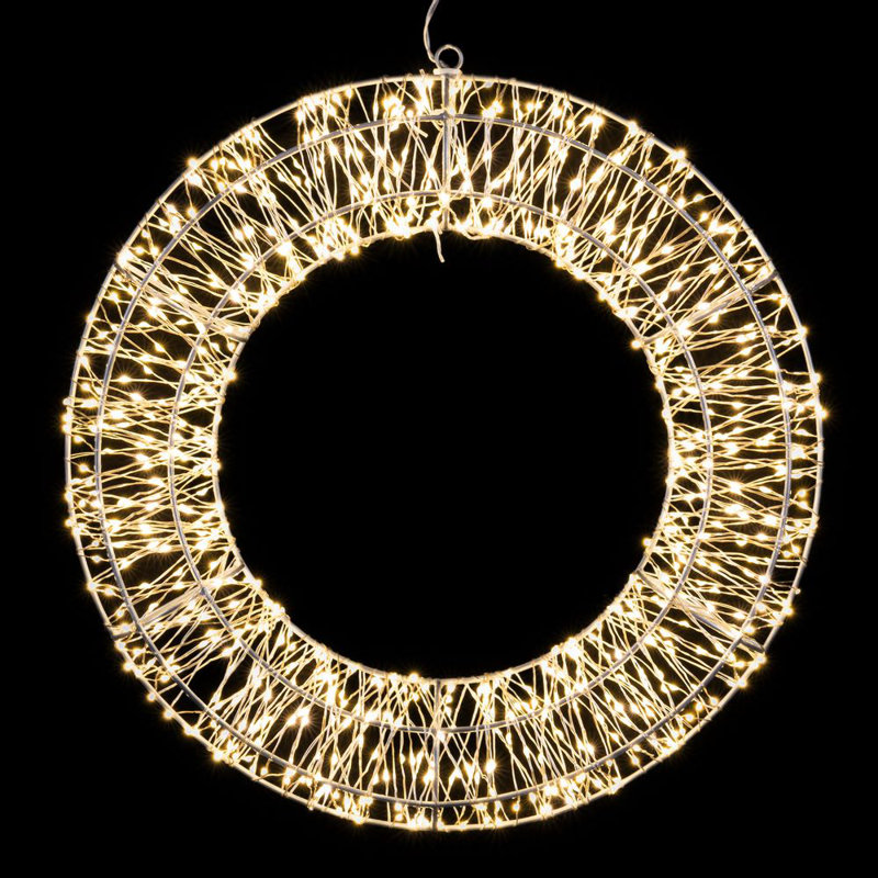 Faux Lighted Metal 30cm Wreath