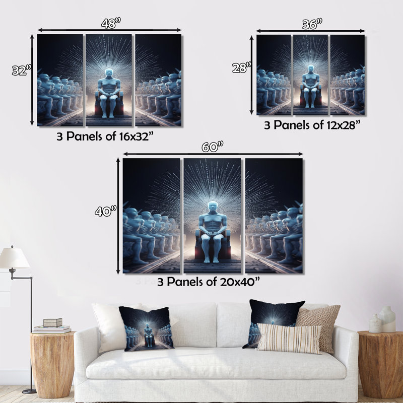 AI Consciousness - Ensemble de décoration murale robot, H 28 po x l 36 po x P 1 po
