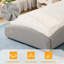 Lit simple pour enfant, garde-corps en nuage rembourré Teddy, plateforme basse, gris-1208200772-1208200775