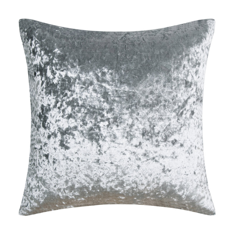 Velvet Reversible Throw Pillow, Light Gray, 20" H x 20" W