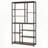 Eight-Tier Rustic Staggered Etagere Bookcase Organizer