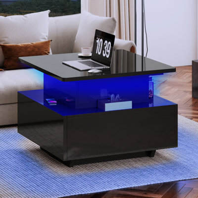 Lift Top Block Coffee Table with Storage