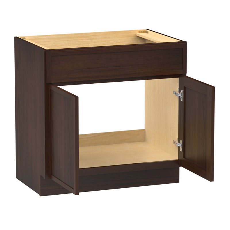 39" W Birch Plywood Freestanding Single Base Storage Cabinet with Soft Close Door, Brown