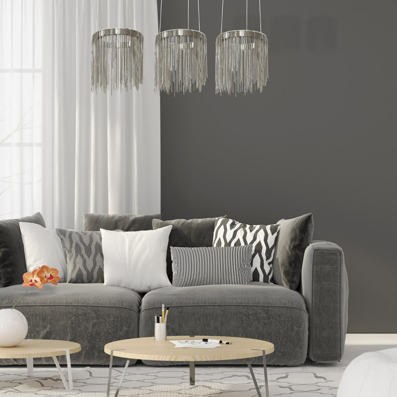 Cascata 3 - Light Silver LED Kitchen Island Pendant