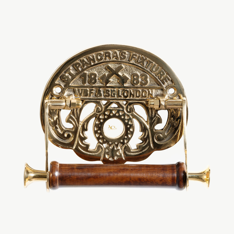 Aghwith Wall Mounted Toilet Paper Holder, Brass