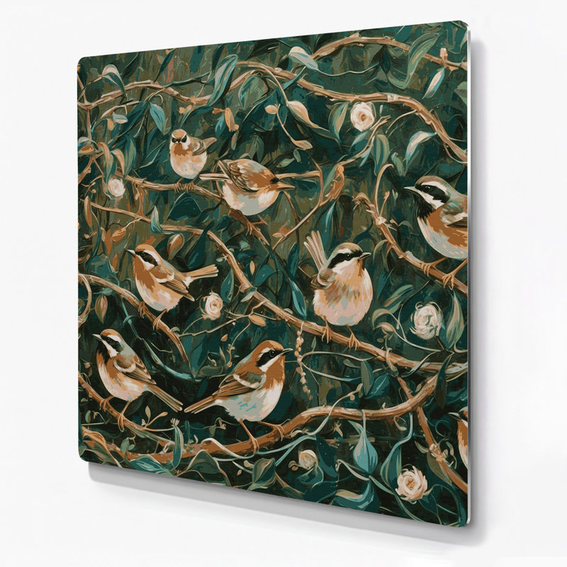 Oiseaux, art mural Wren, H 144 po x l 144 po x P 0,05 po