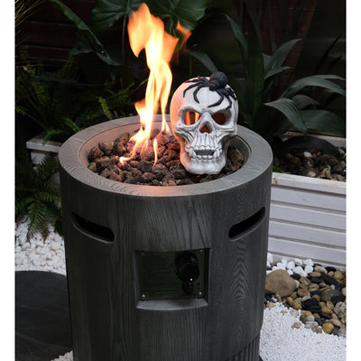32000 Approved Outdoor Fireplace, 20 Inch Round With Lava Stones & Cover Diameter Heating , Add-