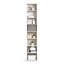 8-Tier Narrow Open Bookcase with Height-Adjustable Shelves for Home or Office