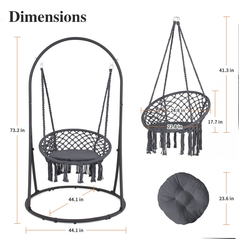 Balancelle avec support, Gris, Gris