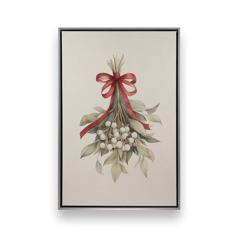 Impression sur toile «Mistletoe Magic», Chrome poli, H 18,75 po x l 12,75 po