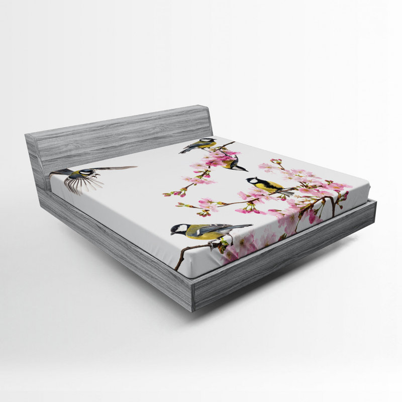 Microfiber Floral Fitted Sheet, Full/Double Fitted Sheet
