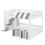 Lit mezzanine avec design cabane de jeu, marches de rangement, éclairage DEL et placards sous le lit-2090666724-2090666723