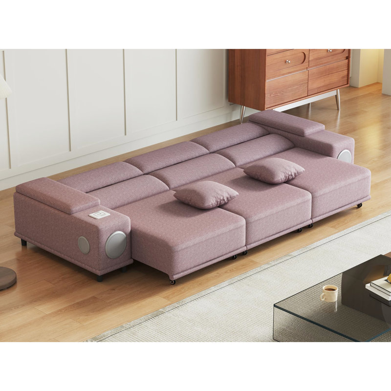 Canapé d'angle électrique inclinable 3 places avec télécommande, panneau de chargement multimode, idéal pour se détendre à la maison la nuit, sièges rembourrés en mousse, base en bois d'eucalyptus, fauteuil inclinable électrique avec télécommande intelligente.