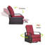 Chaise longue pivotante en rotin d'extérieur en aluminium, dossier réglable, repose-pieds réglable en hauteur, rotation à 360 °, coussin de siège imperméable, convient aux patios.-685024064
