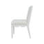 Chaise carrée à dossier carré avec tablier décoratif et revêtement en lin blanc performance-1301490606