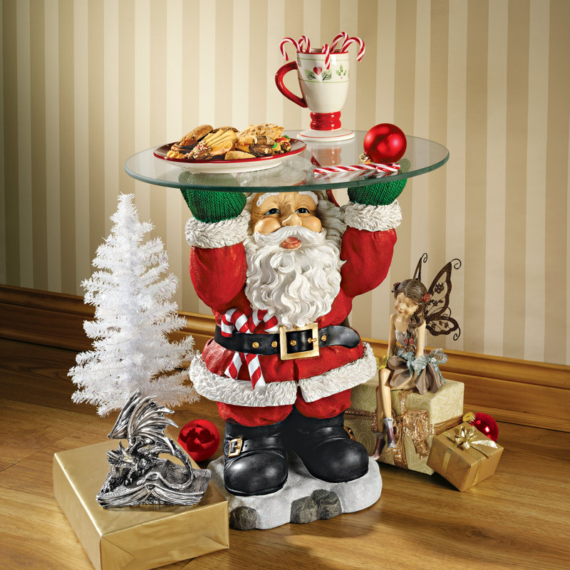 Glass Top Figurine End Table