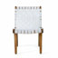 Ensemble de conversation d'extérieur en bois d'acacia et corde 3 pièces, blanc et teck
