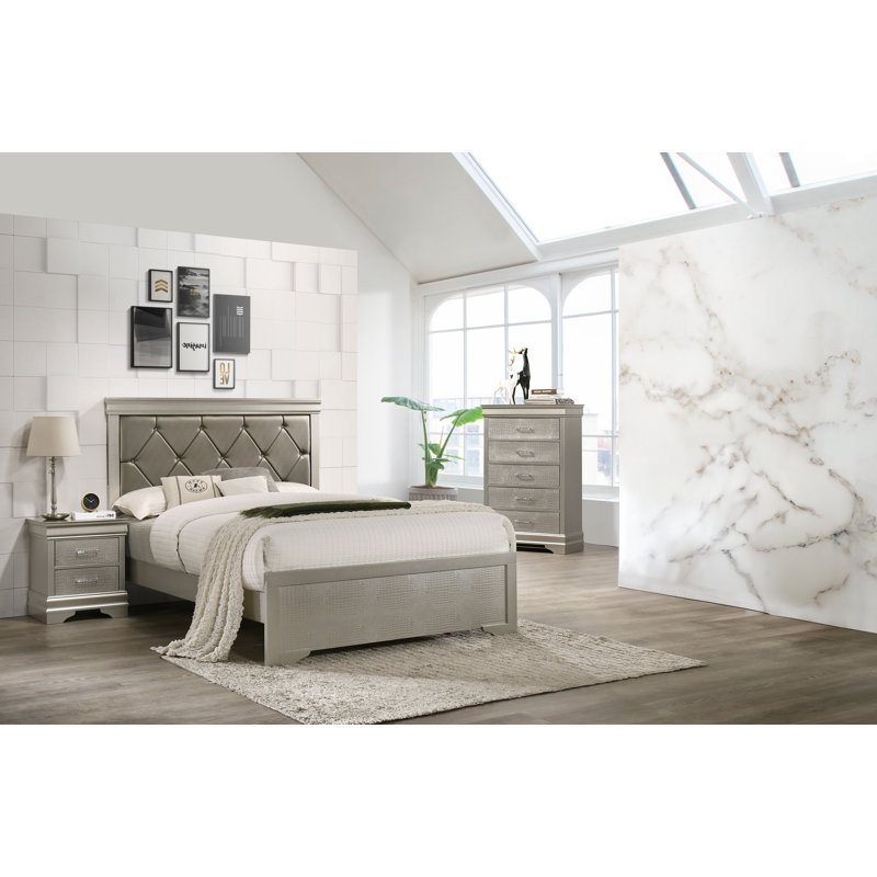 Marucci 3-1_Jehanna Panel Bedroom Set, Twin, 3 Pcs: Bed,Nightstand,Chest
