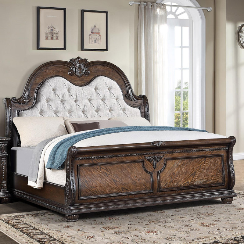 Tête de lit tapissier de style traditionnel, Très grand lit