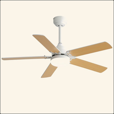 Energy Saving 42 Inch Ceiling Fan 5 Blades Noiseless Reversible Dc Motor Remote Control With Led Light