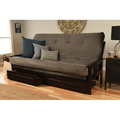 Ensemble de futon pour grand lit et matelas avec tiroirs 86 "Stratford