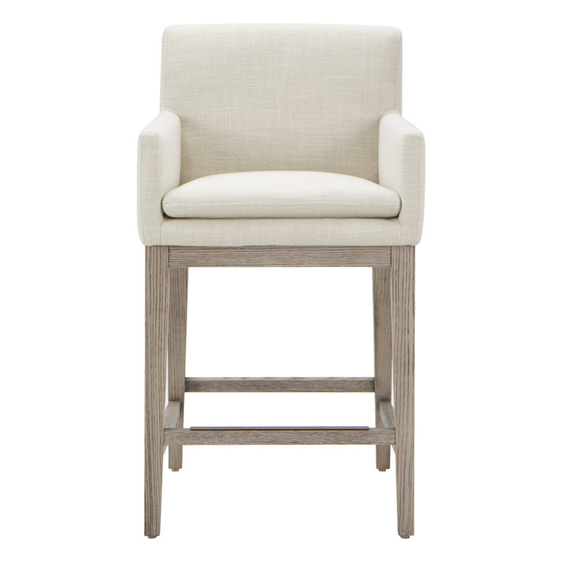 Tabouret de comptoir avec accoudoirs Bethea, Lin Performance Effie