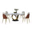 Ensemble de table de salle à manger ronde (doit inclure la table et la chaise), marbre moderne