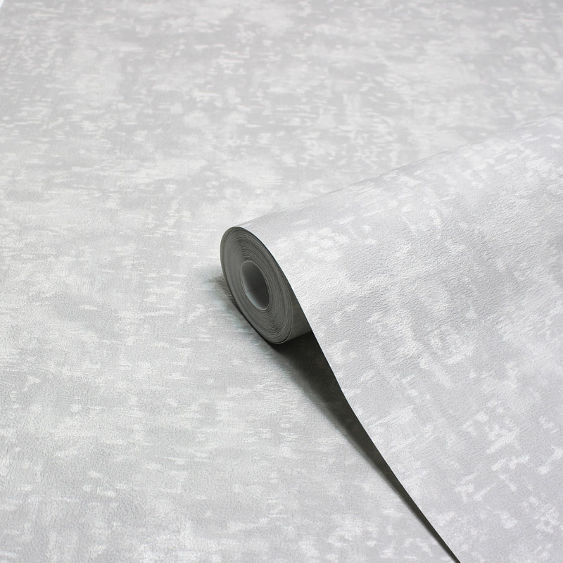  10.5m x 53cm Textured Metallic Finish Wallpaper Roll, Silver