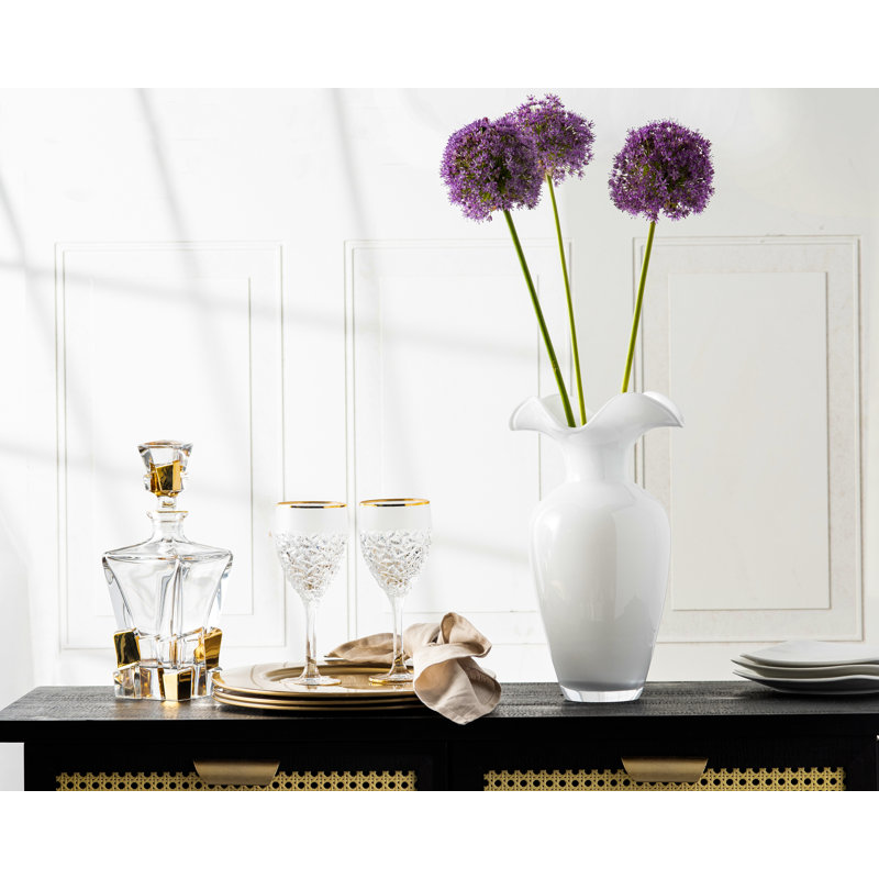 Crystal Glass Beverage Dispenser, Gold