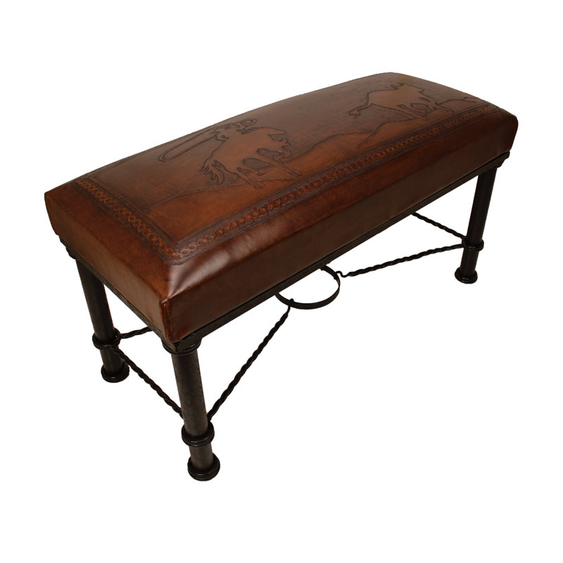 Chana Fernan Iron Bench (Calf Roper), Antique Brown