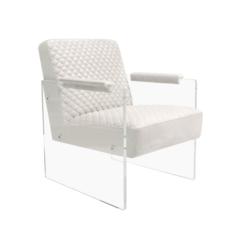 Tribecca 24" Wide Velvet Armchair, Ivory Velvet