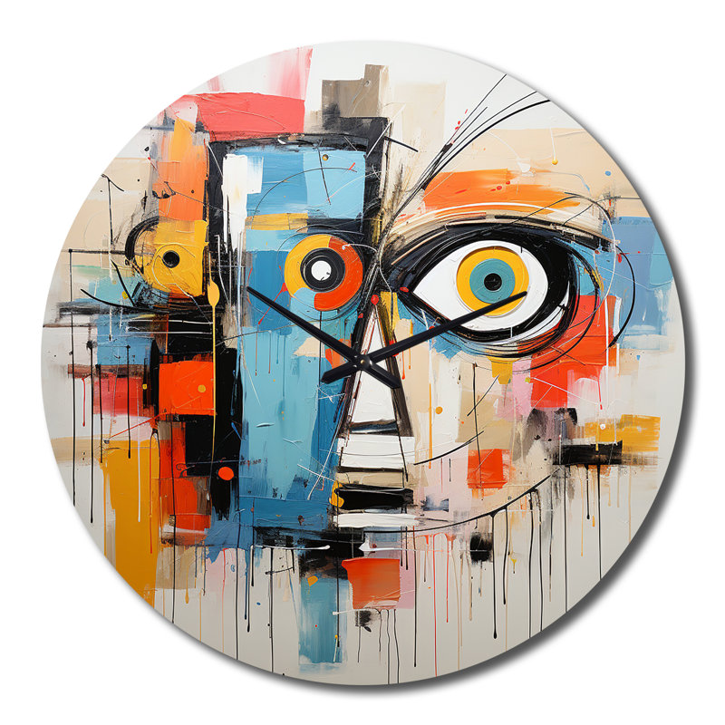 Pop Art Modern Robot III - Horloge murale abstraite, Grand