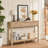 Fluted 47.2" Console Table with 3 Drawers, Modern Wood 2 Tier Entryway Table with Open Storage Shelf, Boho Sofa Entry Tables Behind Couch for Living Room, Hallway, Entrance Foyer (Natural Oak)-266278196