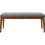 Banc de salle à manger moderne Mid-Century gris avec détails en noyer naturel