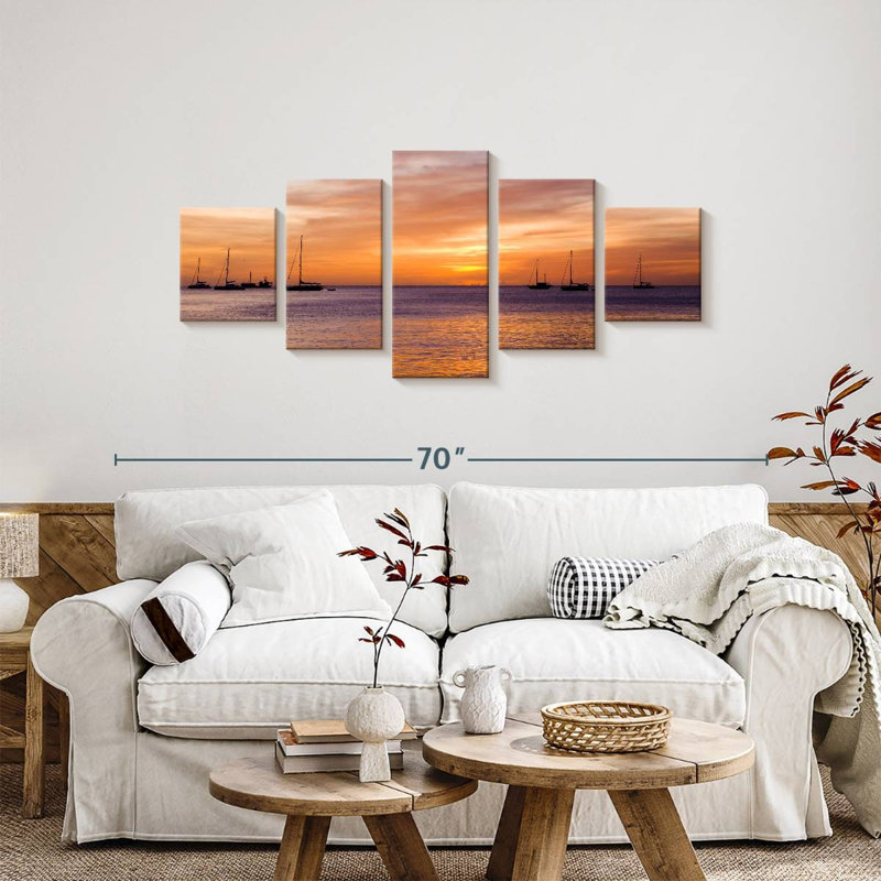 Grand Anse Bay Dramatic Sunset, 24" H x 55" W